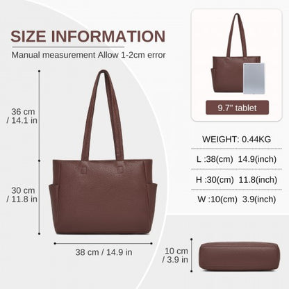 HBM2618 - Miss Lulu Women’s Large Capacity PVC Tote Bag, 13‑inch Tablet Compartment, Commute & Shopping Handbag