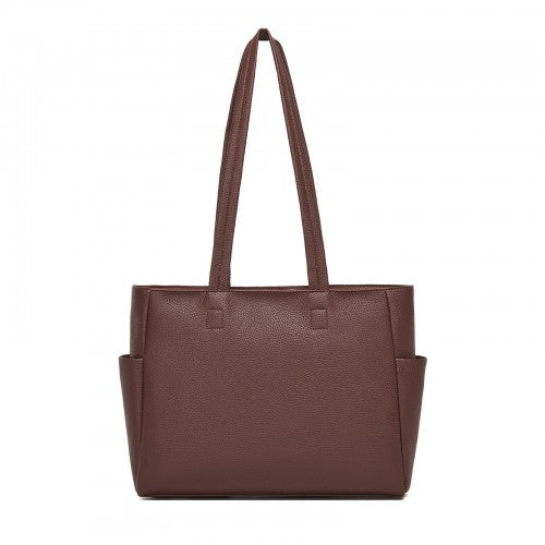 HBM2618 - Miss Lulu Women’s Large Capacity PVC Tote Bag, 13‑inch Tablet Compartment, Commute & Shopping Handbag
