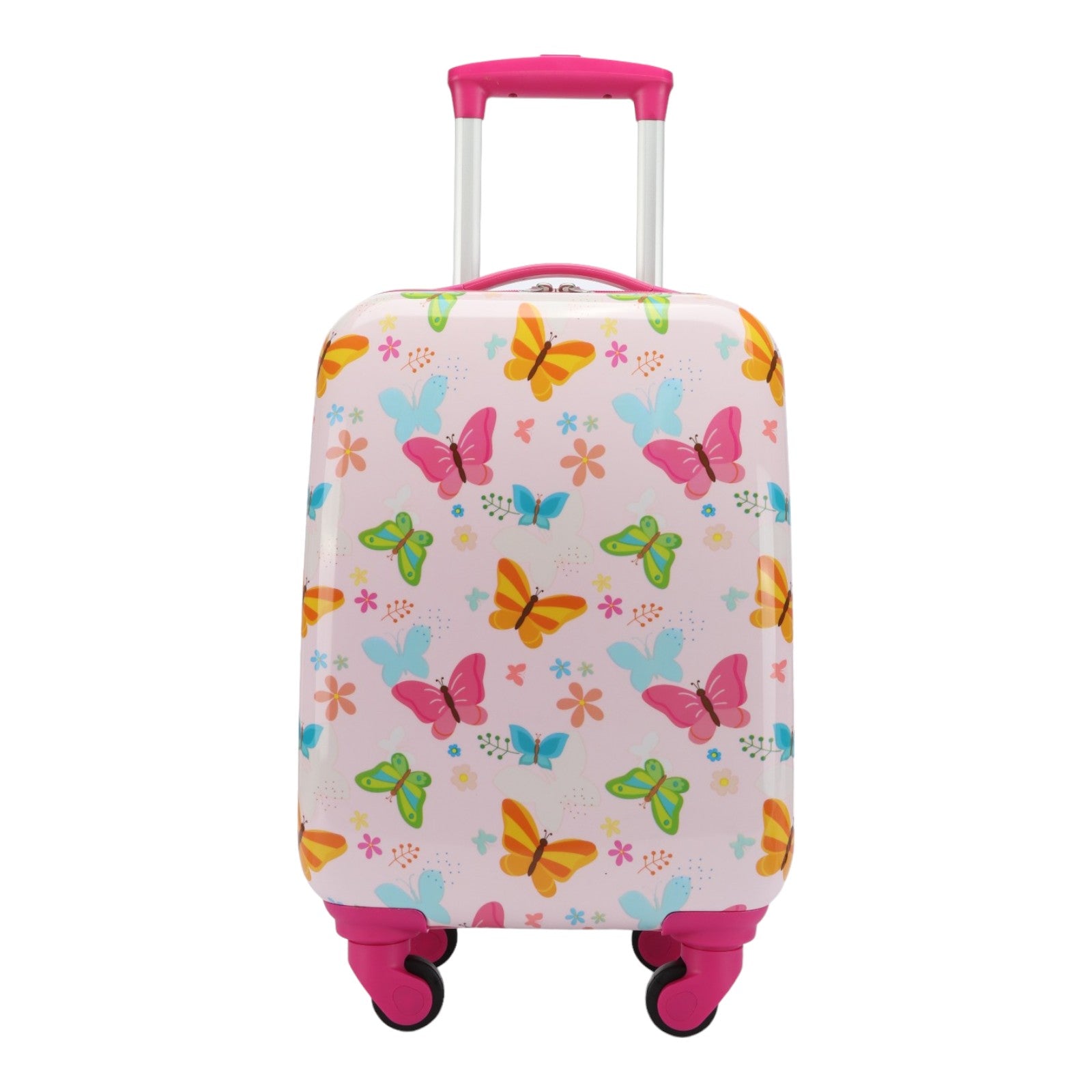 Easy Luggage Kidzpac Adventure Set: 5-Piece Luggage Set with Carry-On, Backpack, Lunch Bag, Pillow, and Luggage Tag- Butterfly Pink