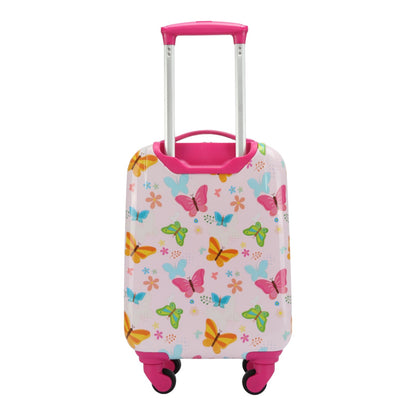 Easy Luggage Kidzpac Adventure Set: 5-Piece Luggage Set with Carry-On, Backpack, Lunch Bag, Pillow, and Luggage Tag- Butterfly Pink