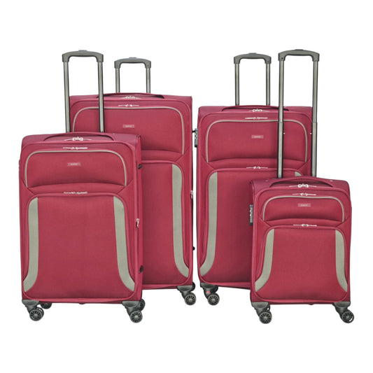EAGLE – Premium Soft Suitcase with 4 Silent 360° Spinner Wheels, Combination Lock, and Elegant Burgundy/Grey Design