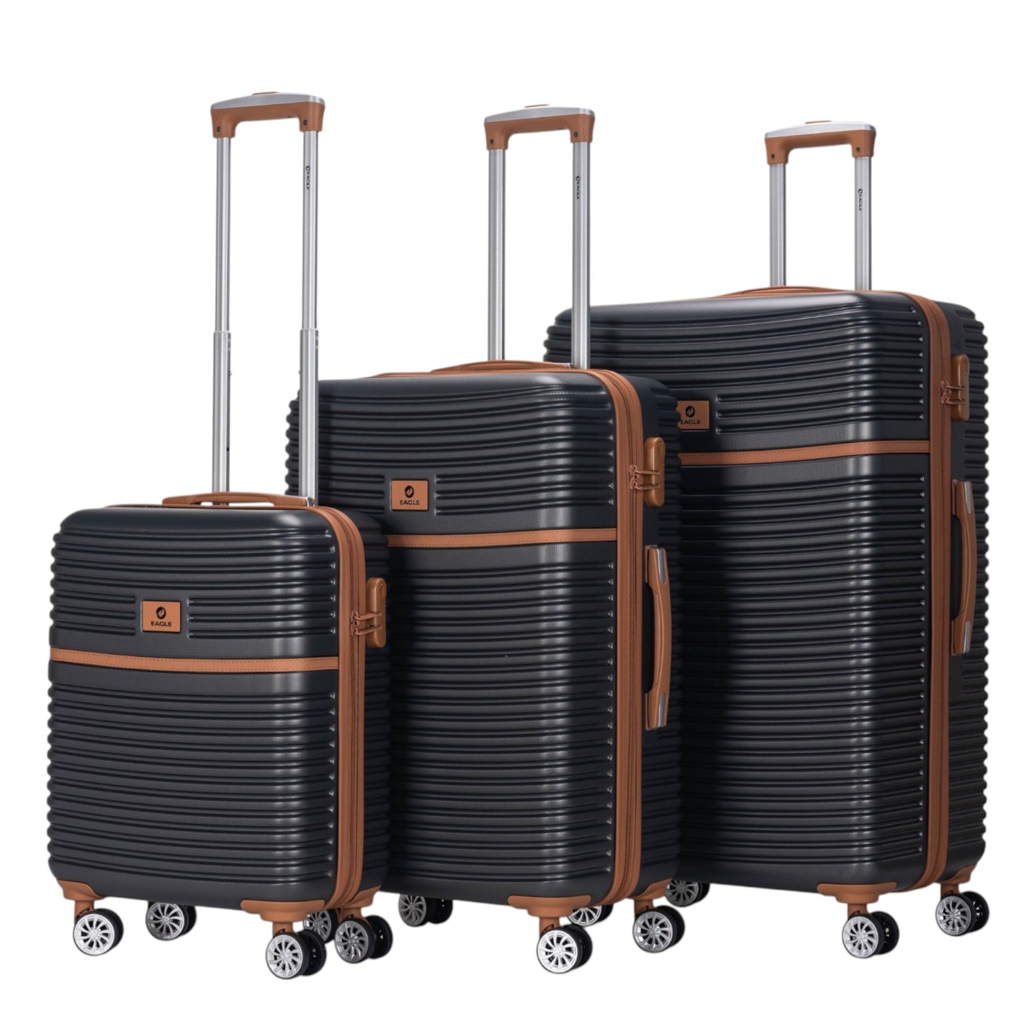 Eagle Lightweight Wheeled Luggage – Durable ABS Carry-On for Seamless Check-In and On-the-Go Adventures Charcoal