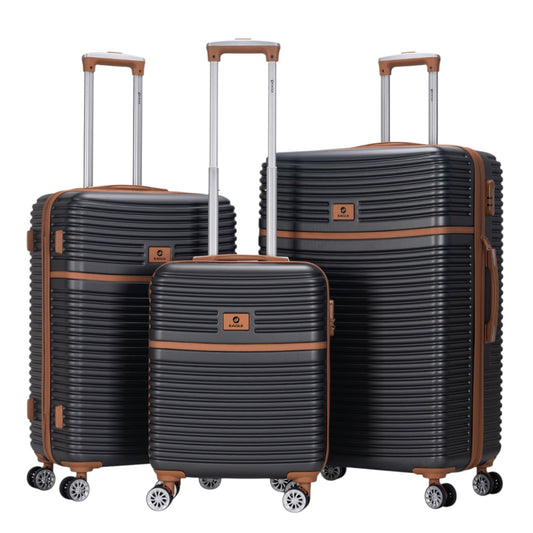 Eagle Lightweight Wheeled Luggage – Durable ABS Carry-On for Seamless Check-In and On-the-Go Adventures Charcoal