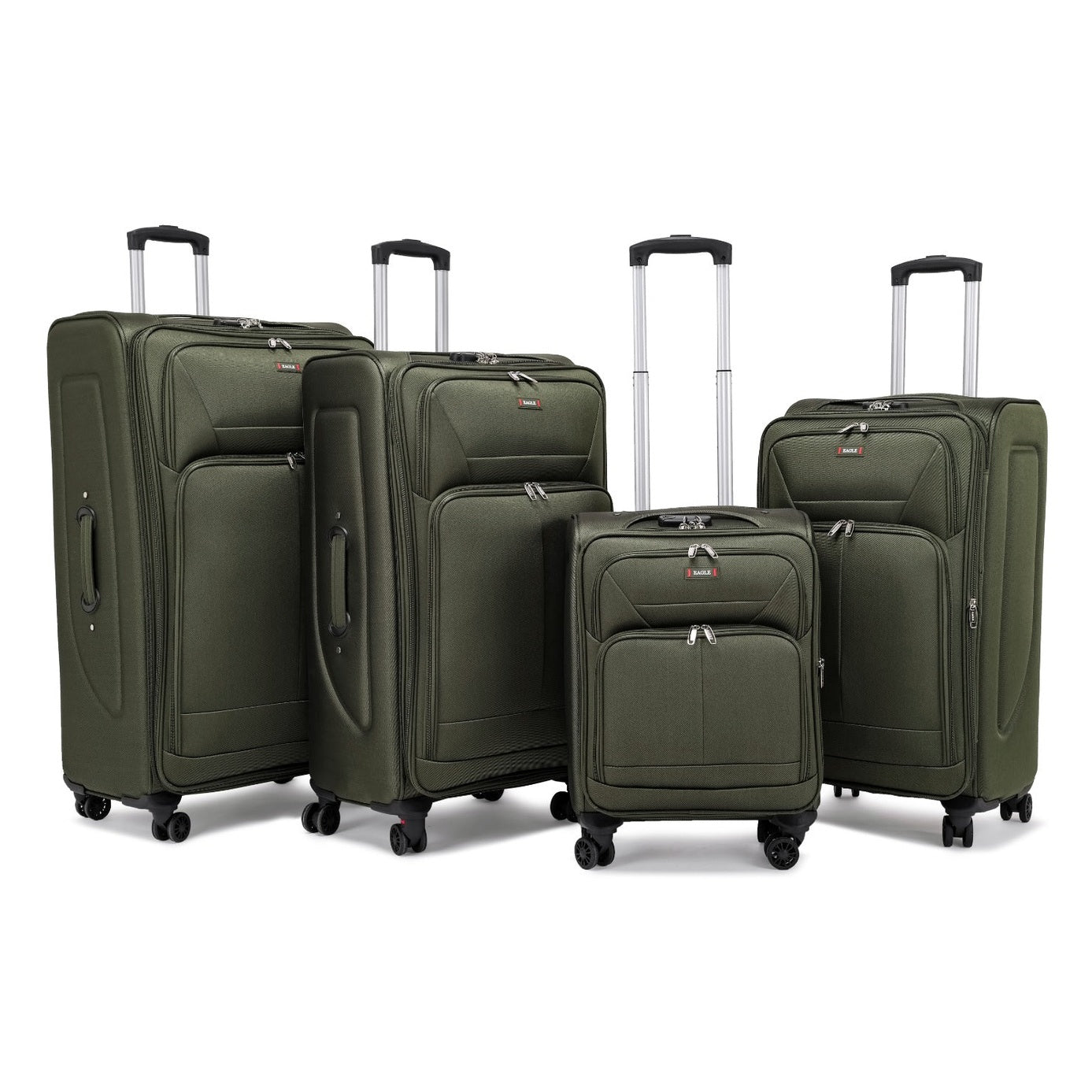 Eagle Voyager – Softside Luggage, 360° Wheels, Expandable +4 cm, Army Green