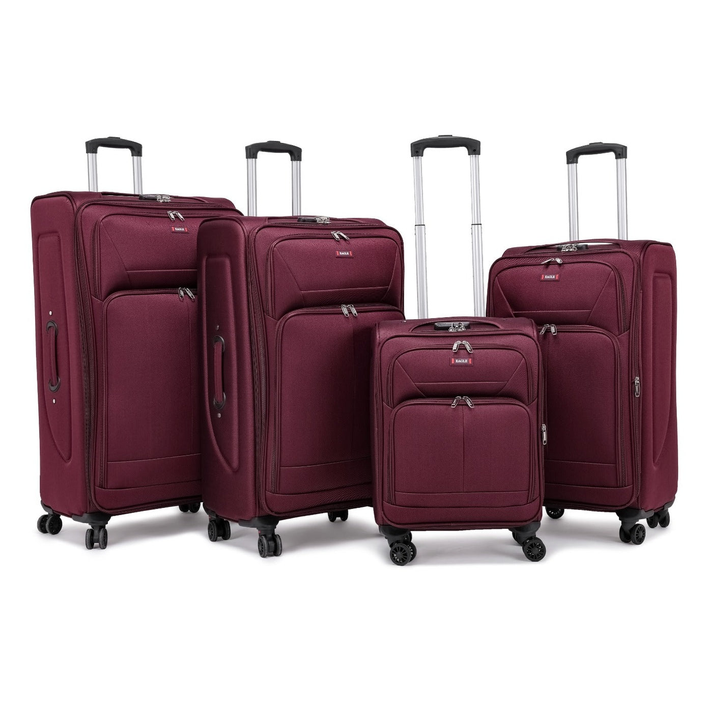 Eagle Voyager – Softside Luggage, 360° Wheels, Expandable +4 cm, Burgundy