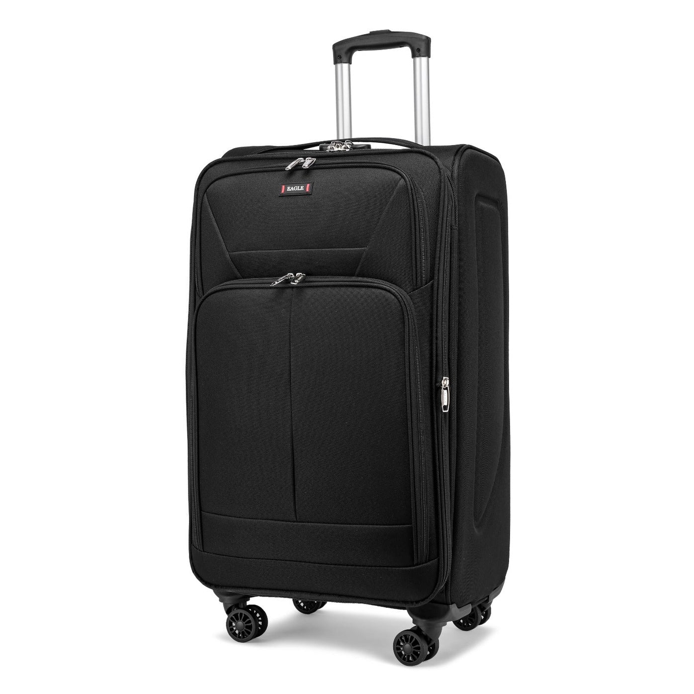 Eagle Voyager – Softside Luggage, 360° Wheels, Expandable +4 cm, Black