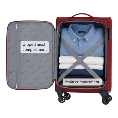 Eagle Super Lightweight 4 Wheels Spinner Soft Shell Expandable Luggage Navy