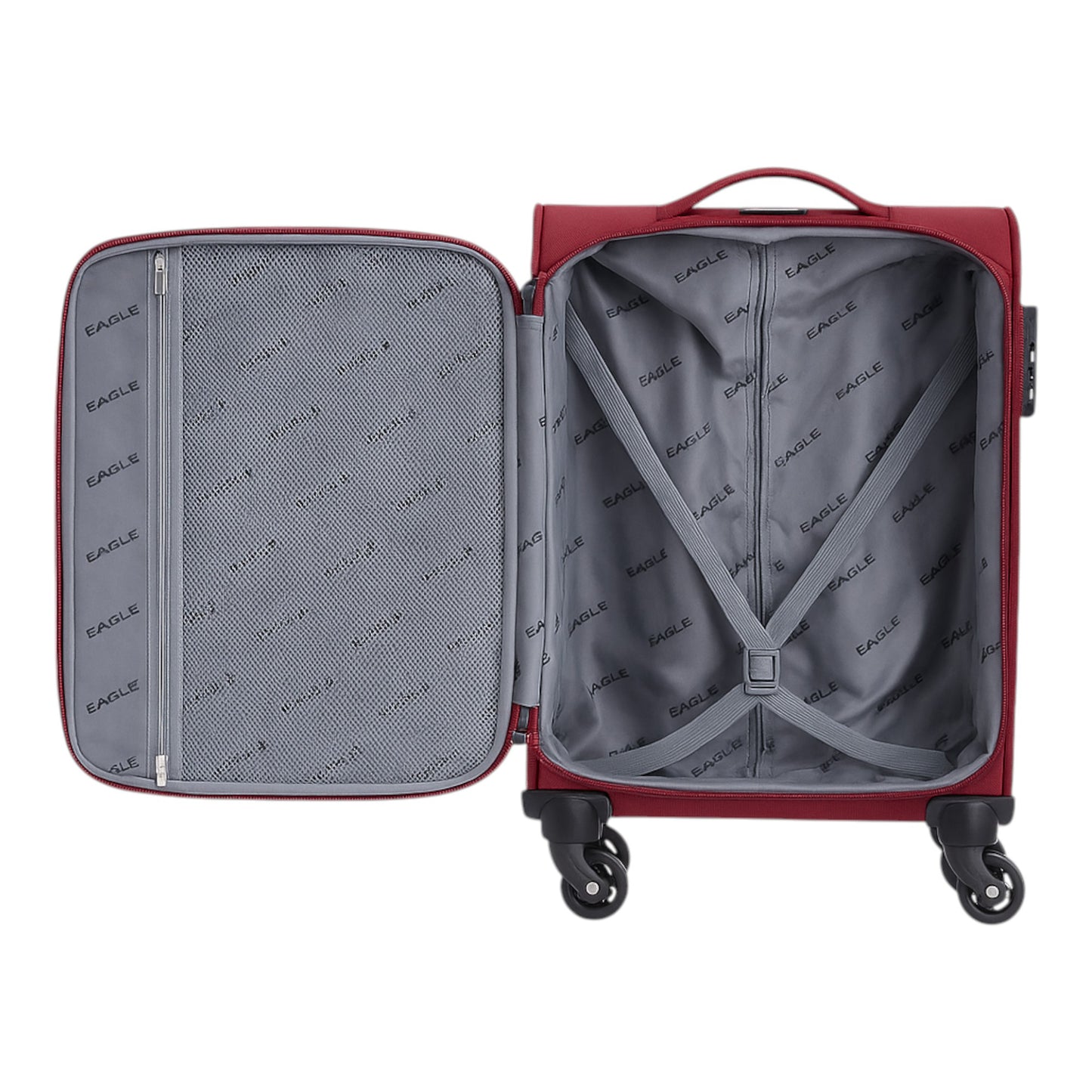 Eagle Super Lightweight 4 Wheels Spinner Soft Shell Expandable Luggage Navy