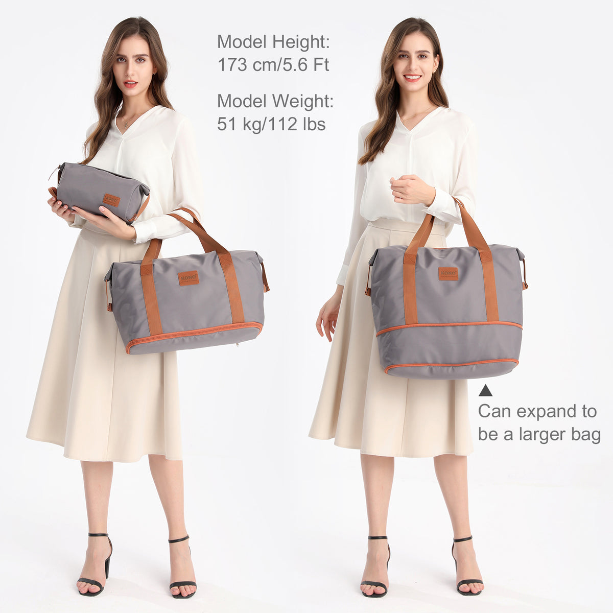 KSK2592+EA2212 - Kono 3‑Piece ABS+PC Suitcase Set with Travel Bag & Toiletry Pouch