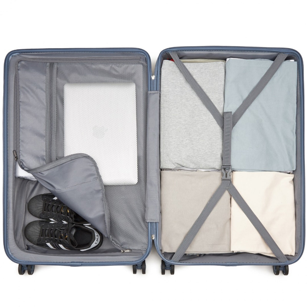 KSK2494 - Kono 28 Inch Minimalist Hard Shell ABS+PC Check-In Suitcase with TSA Lock 360° Spinner Wheels - Black