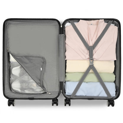 K1871-1L - Kono ABS 24 Inch Sculpted Horizontal Design Suitcase