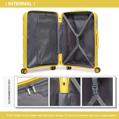 Kono 24" K2092L - Bright Hard Shell PP Suitcase - Classic Collection