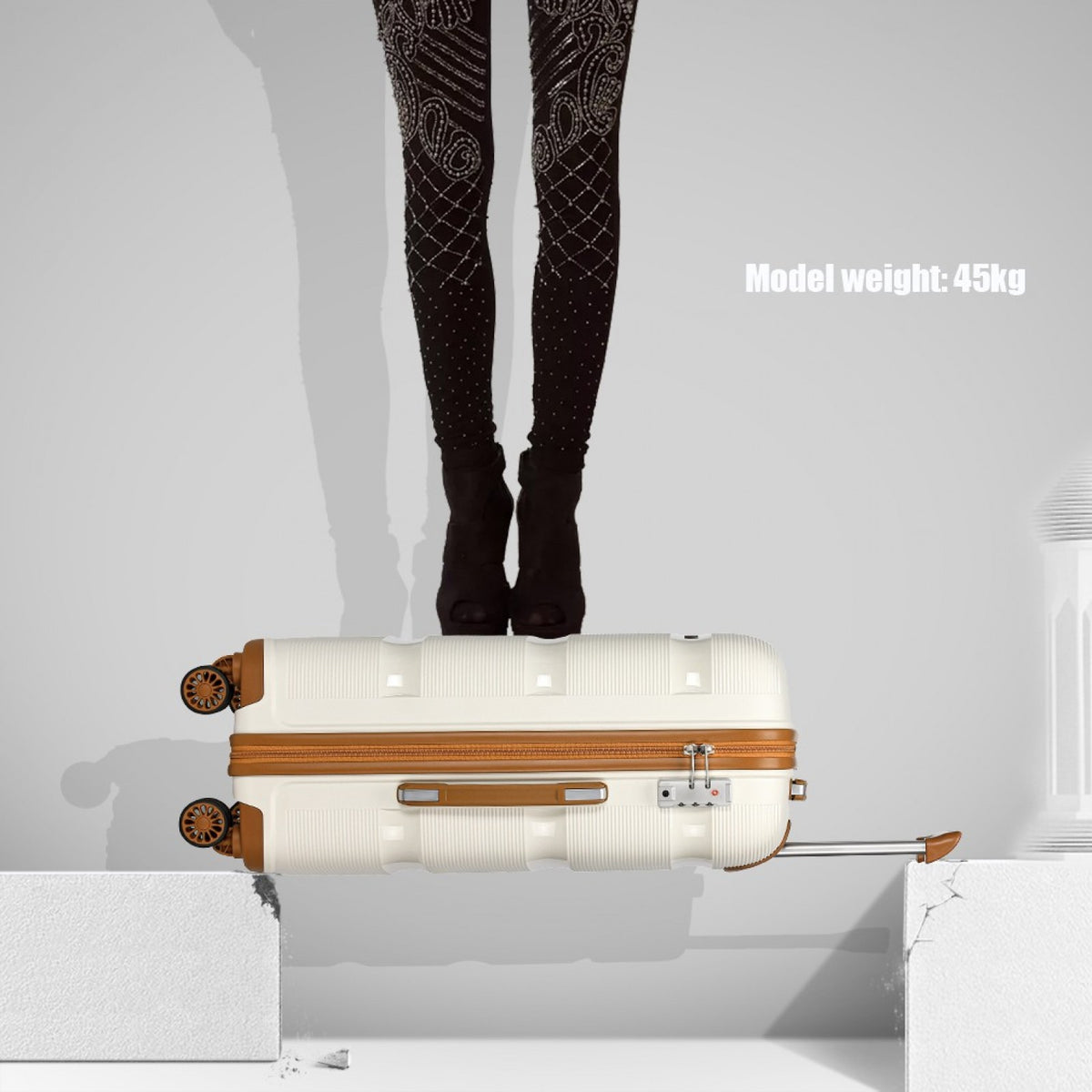 Kono 24" K2092L - Bright Hard Shell PP Suitcase - Classic Collection