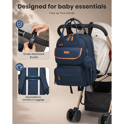BCK2615 - Kono 3-in-1 Mummy Nappy Backpack Set with Changing Mat & Insulated Pacifier Pouch
