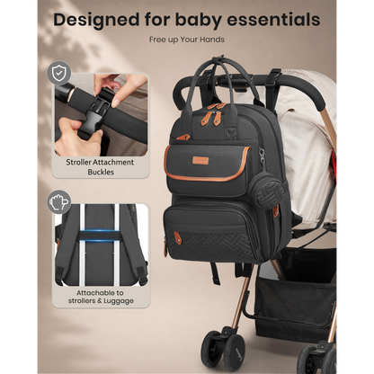 BCK2615 - Kono 3-in-1 Mummy Nappy Backpack Set with Changing Mat & Insulated Pacifier Pouch