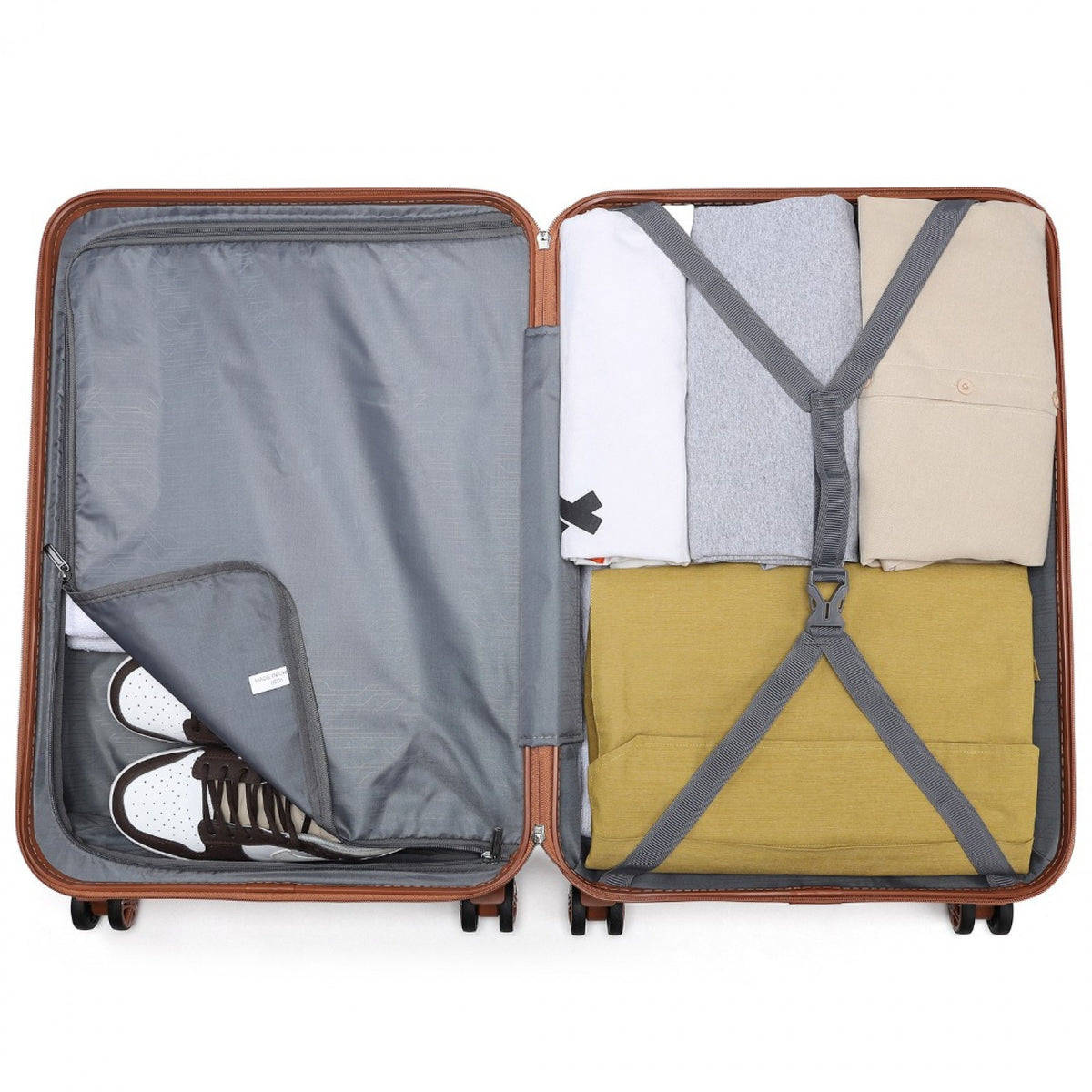 K1871-1L - Kono ABS 24 Inch Sculpted Horizontal Design Suitcase