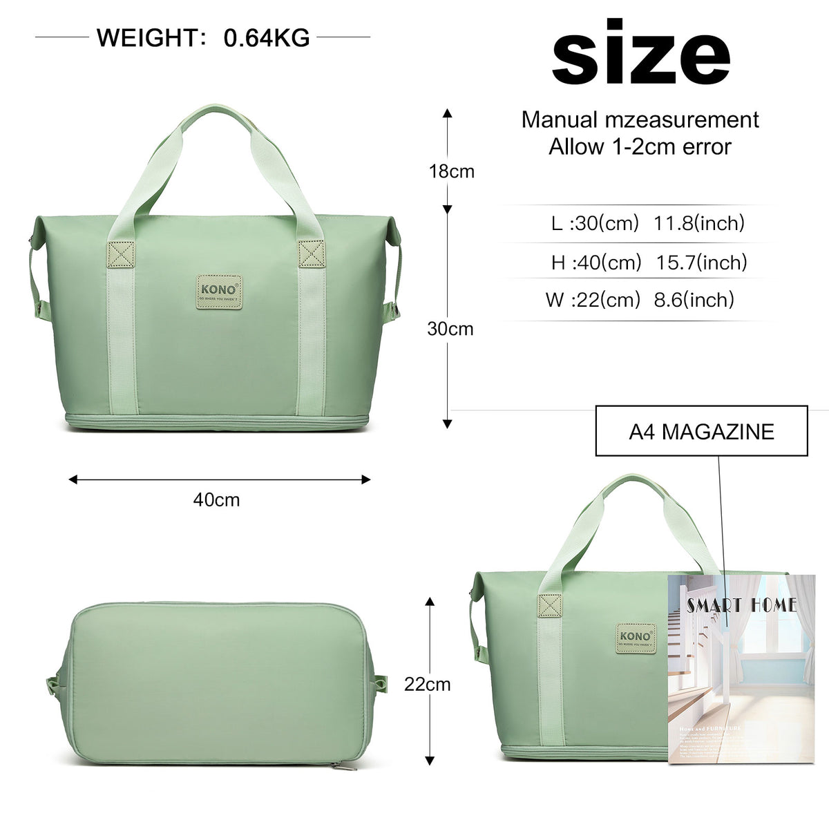 KSK2592+EA2212 - Kono 3‑Piece ABS+PC Suitcase Set with Travel Bag & Toiletry Pouch