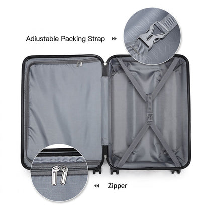 K1871-1L - Kono ABS 24 Inch Sculpted Horizontal Design Suitcase