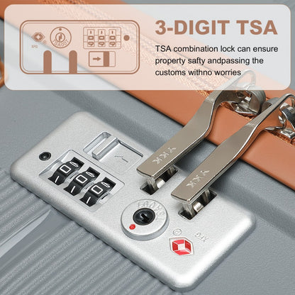 British Traveller K2392L - 3 Pcs Multi-Texture Polypropylene Hard Shell Suitcase With TSA Lock