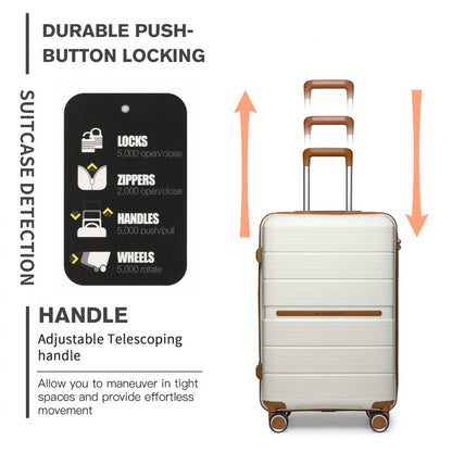 British Traveller K2392L - 3 Pcs Multi-Texture Polypropylene Hard Shell Suitcase With TSA Lock
