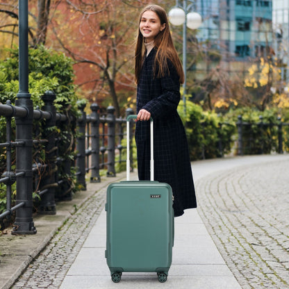 Kono 20" KSK2494 - Cabin Size Minimalist Hard Shell ABS+PC Carry-On Suitcase with TSA Lock 360° Spinner Wheels - Blue