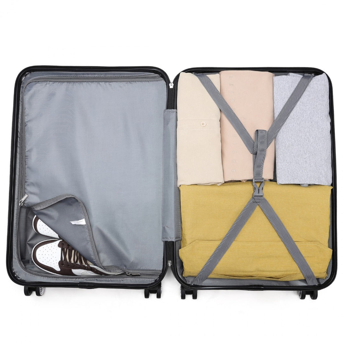 K1871-1L - Kono ABS 24 Inch Sculpted Horizontal Design Suitcase