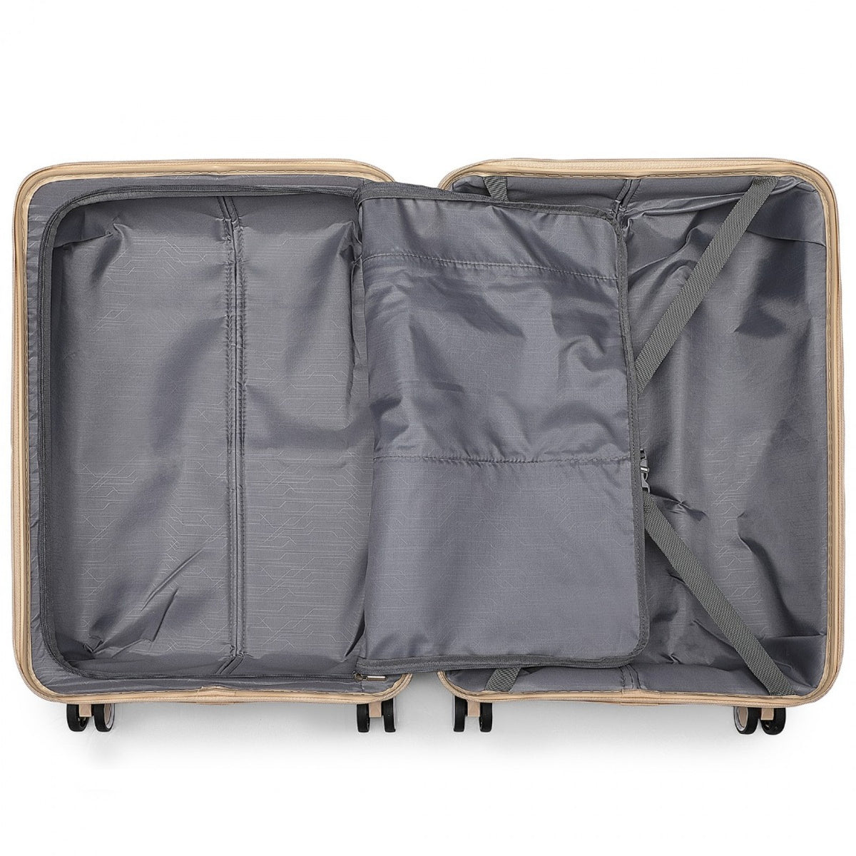 British Traveller K2392L - 3 Pcs Multi-Texture Polypropylene Hard Shell Suitcase With TSA Lock