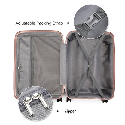 British Traveller K2393L - 4 Pcs Set Spinner Hard Shell PP Suitcase With TSA Lock And Vanity Case