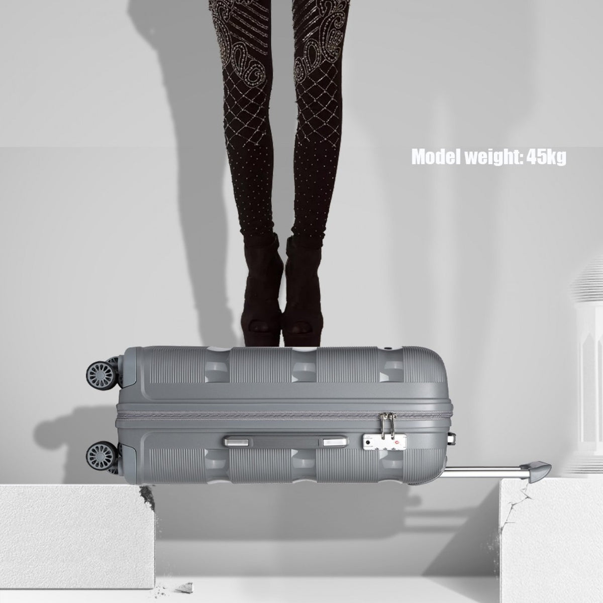 Kono 24" K2092L - Bright Hard Shell PP Suitcase - Classic Collection