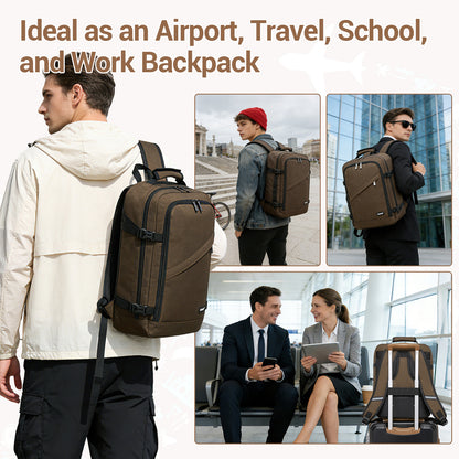 BPK2551 - Kono Flexible Cabin Backpack 30×20×40-Fits 15.6" Laptop, Clamshell Access-Great for Holidays, Work Trips & Commuting
