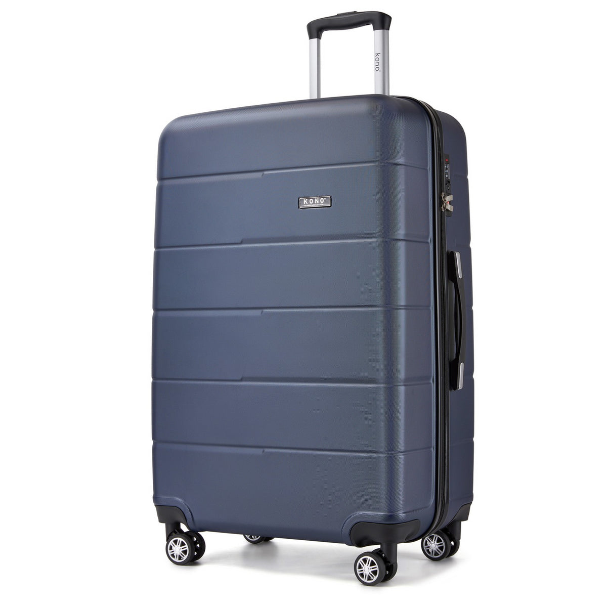 KSK2694 - Kono 28 Inch PC Hard Shell Suitcase, Large Check‑in Luggage with Silent Wheels & Organised Interior - Black
