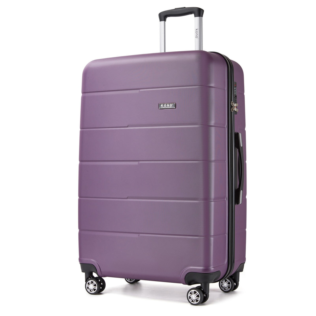KSK2694 - Kono 28 Inch PC Hard Shell Suitcase, Large Check‑in Luggage with Silent Wheels & Organised Interior - Black