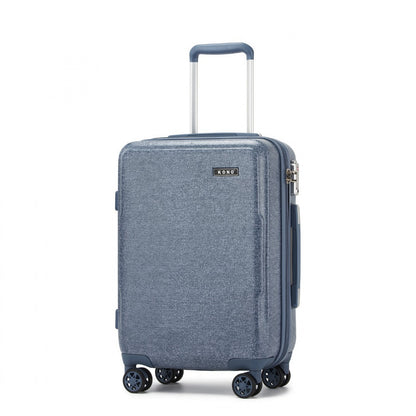 Kono 20" KSK2494 - Cabin Size Minimalist Hard Shell ABS+PC Carry-On Suitcase with TSA Lock 360° Spinner Wheels - Blue