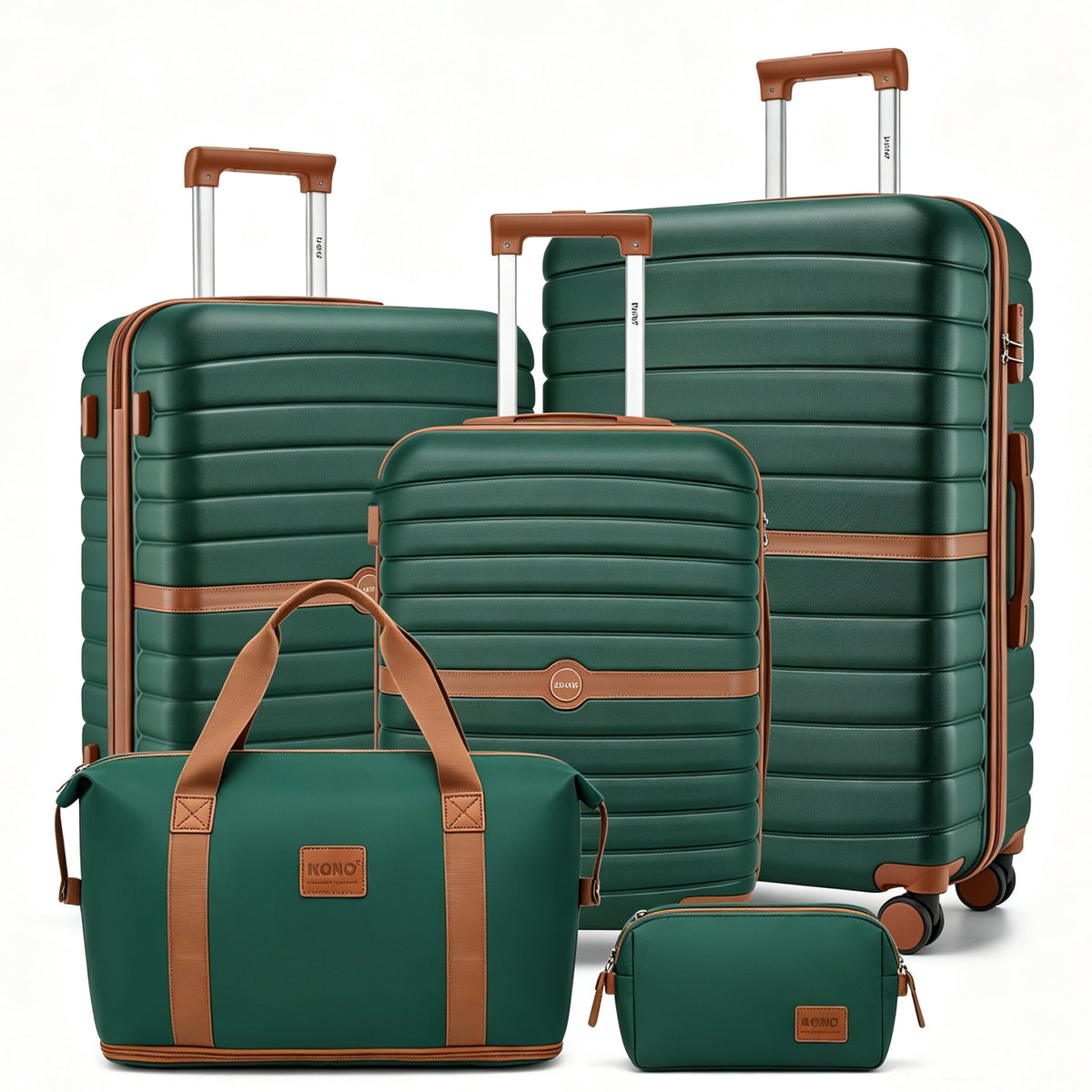 KSK2592+EA2212 - Kono 3‑Piece ABS+PC Suitcase Set with Travel Bag & Toiletry Pouch