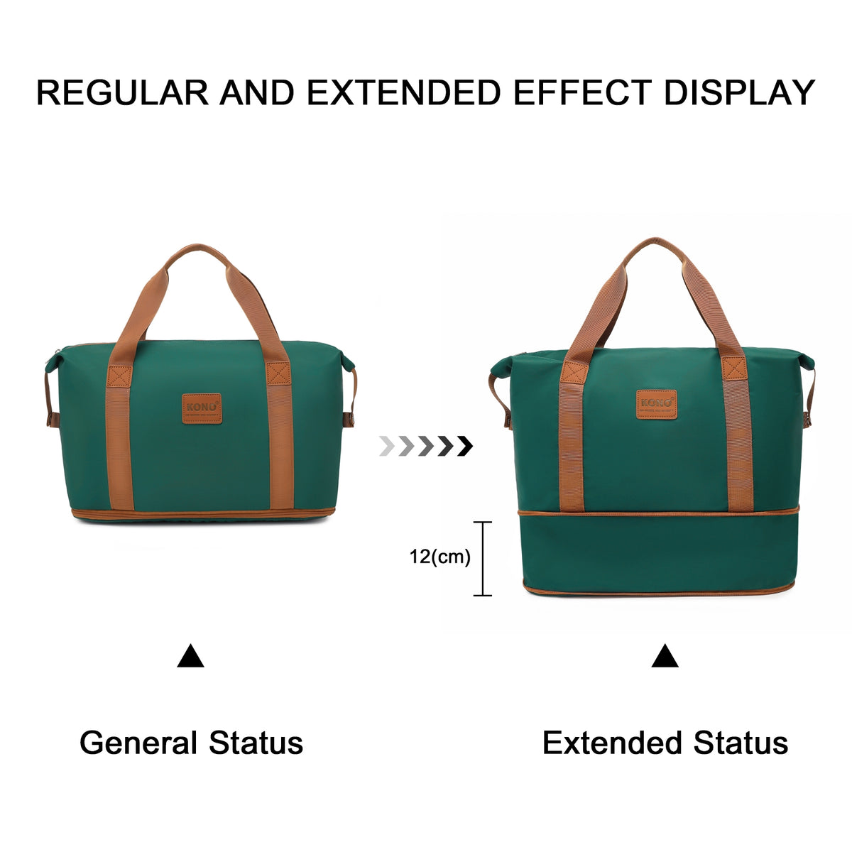 KSK2592+EA2212 - Kono 3‑Piece ABS+PC Suitcase Set with Travel Bag & Toiletry Pouch
