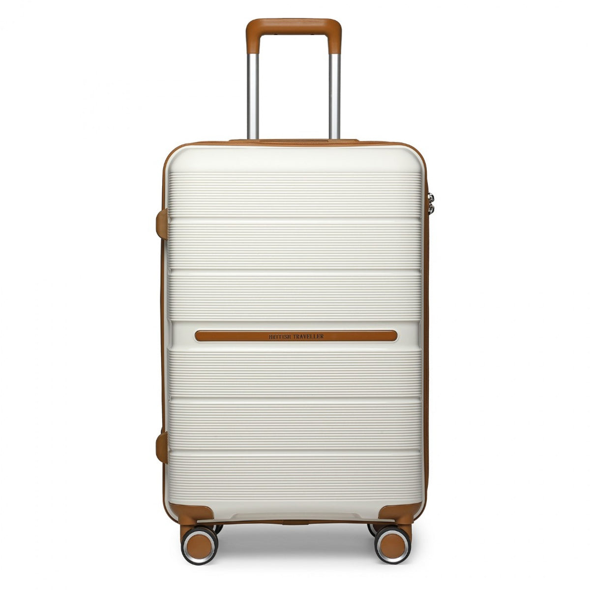 British Traveller K2392L - 3 Pcs Multi-Texture Polypropylene Hard Shell Suitcase With TSA Lock