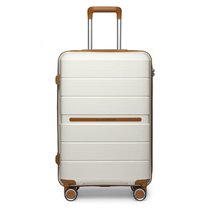 British Traveller K2392L - 3 Pcs Multi-Texture Polypropylene Hard Shell Suitcase With TSA Lock