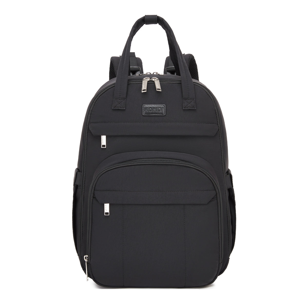 BCK2623 - Kono 2-in-1 Nappy Changing Backpack Set, Large Capacity Diaper Bag With Changing Mat - Black