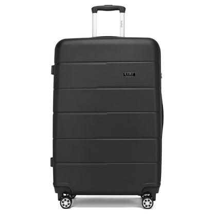 KSK2694 - Kono 28 Inch PC Hard Shell Suitcase, Large Check‑in Luggage with Silent Wheels & Organised Interior - Black