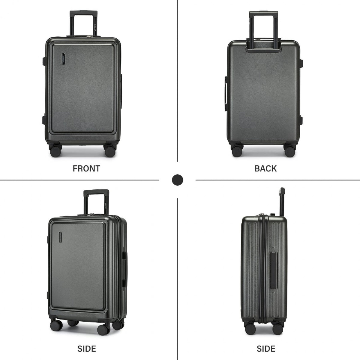 Kono 20" KSK2493 - Durable ABS+PC Carry-On Hardshell Suitcase with TSA Lock & Front Laptop Compartment