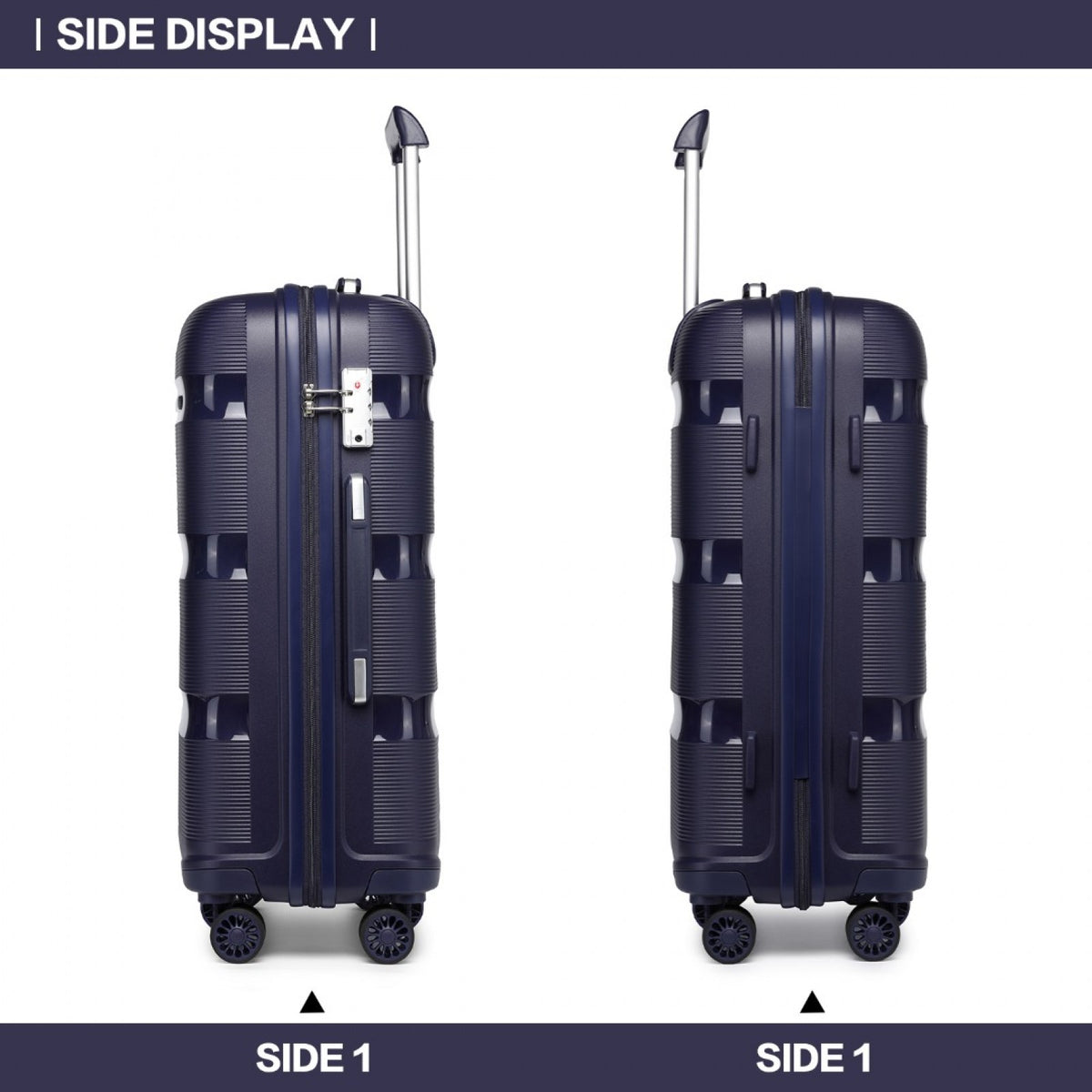 Kono 24" K2092L - Bright Hard Shell PP Suitcase - Classic Collection