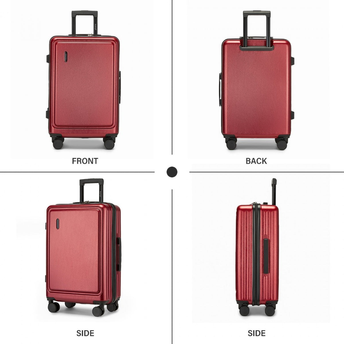 Kono 20" KSK2493 - Durable ABS+PC Carry-On Hardshell Suitcase with TSA Lock & Front Laptop Compartment