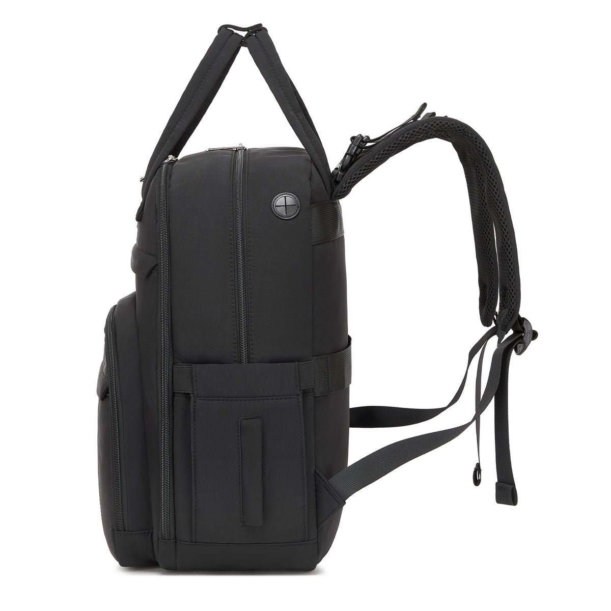 BCK2623 - Kono 2-in-1 Nappy Changing Backpack Set, Large Capacity Diaper Bag With Changing Mat - Black