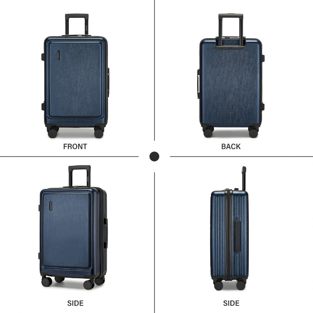 Kono 20" KSK2493 - Durable ABS+PC Carry-On Hardshell Suitcase with TSA Lock & Front Laptop Compartment