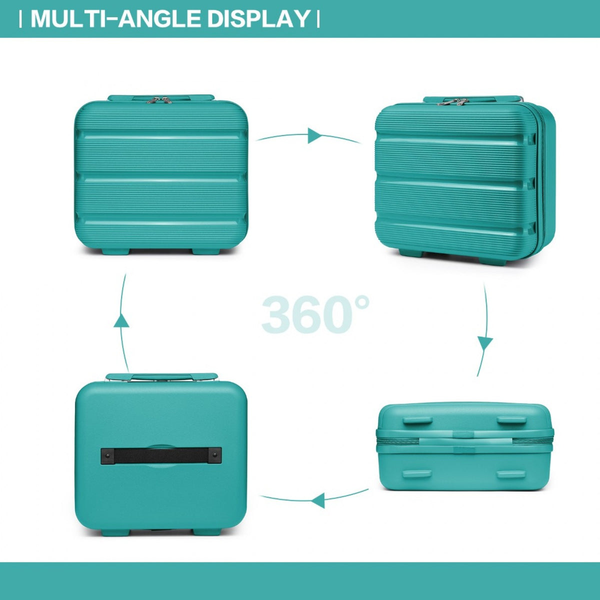 Kono 14" K2092L - Bright Hard Shell PP Vanity Case
