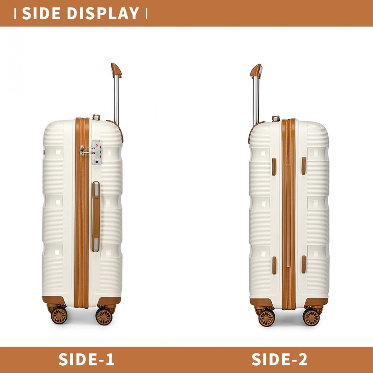Kono 24" K2092L - Bright Hard Shell PP Suitcase - Classic Collection