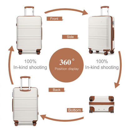 K1871-1L - Kono ABS 24 Inch Sculpted Horizontal Design Suitcase