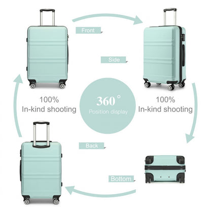 K1871-1L - Kono ABS 24 Inch Sculpted Horizontal Design Suitcase