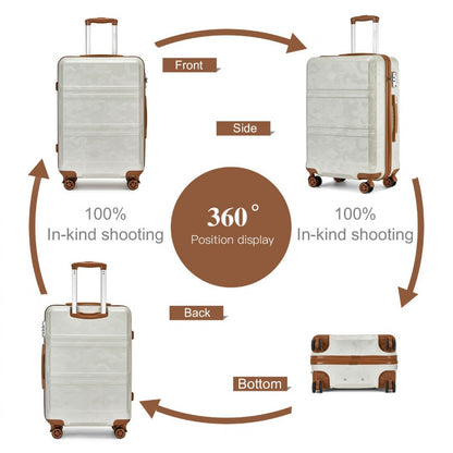 K1871-1L - Kono ABS 24 Inch Sculpted Horizontal Design Suitcase