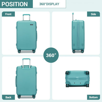 KSK2494 - Kono 28 Inch Minimalist Hard Shell ABS+PC Check-In Suitcase with TSA Lock 360° Spinner Wheels - Black